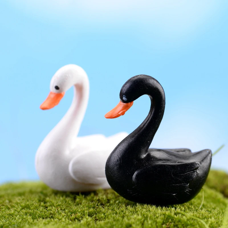 

1/2Pcs Small Mini Cute Goose Swan Model Aquariums Ornaments Fairy Garden Decoration Miniature Figurine DIY Home Accessories