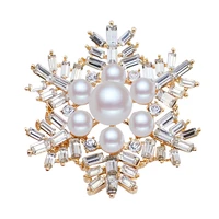 n591 luxury corsage snow pearl brooches new sweater pin christmas gifts