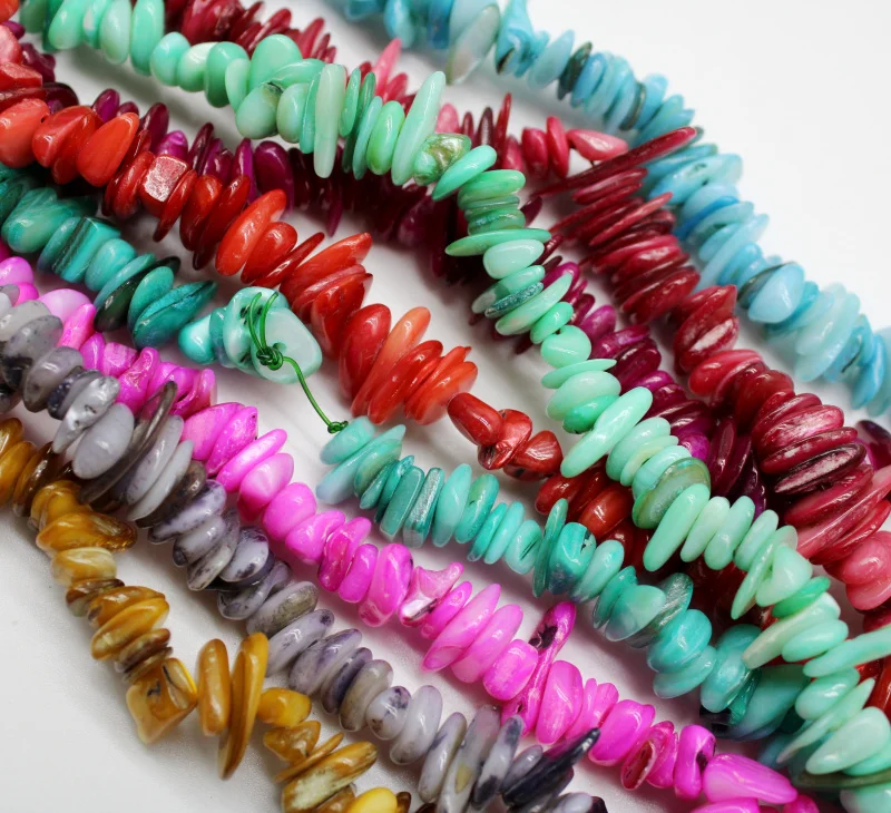 Оптовая продажа плоские бусы из ракушек для изготовления ювелирных изделий 5 8 мм