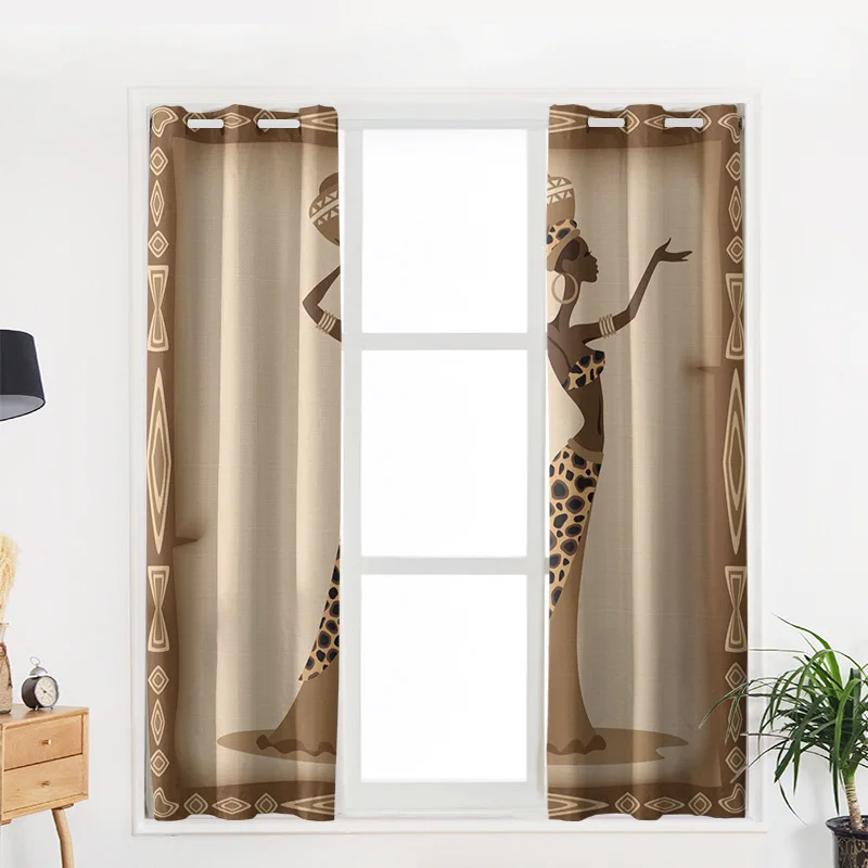 Домашний Шторы в африканском стиле Для женщин коричневый шторы для спальни кухни