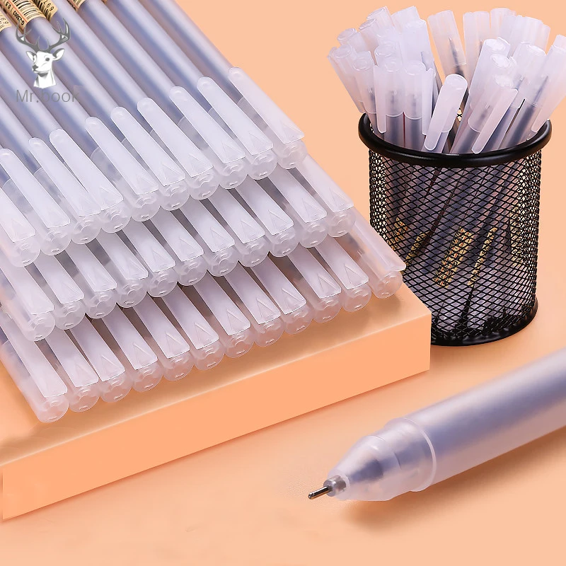 10 шт./лот 3 цвета 0 5 мм гелевая ручка с чернилами пластиковая прозрачная для письма