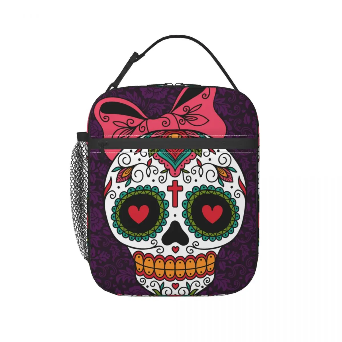 

Lunch Bag Mexican Sugar Skull Girl Thermal Insulated Lunch Box Tote Cooler Handbag Bento Dinner Container Food Storage Bag