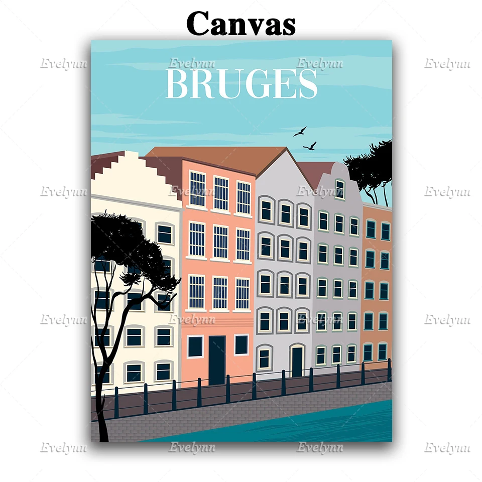Постер для путешествий в Брюгге постер Бельгию настенный холст домашнего декора
