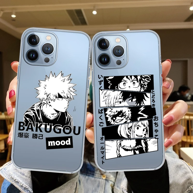 

Phone Case for Iphone 12 11 Pro 8 7 Plus X XS MAX XR 13 SE Anime My Hero Academia Deku Bakugou Boku No Hero Academia Cover Funda
