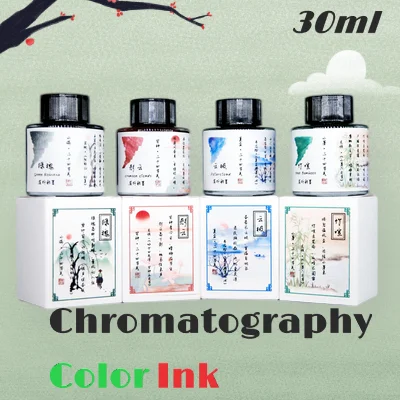 30ml/bottle Ostrich Ink 24 Solar Term Chromatography Color Ink Gradient Color Not Block Pen, Ancient Style  Painting Ink