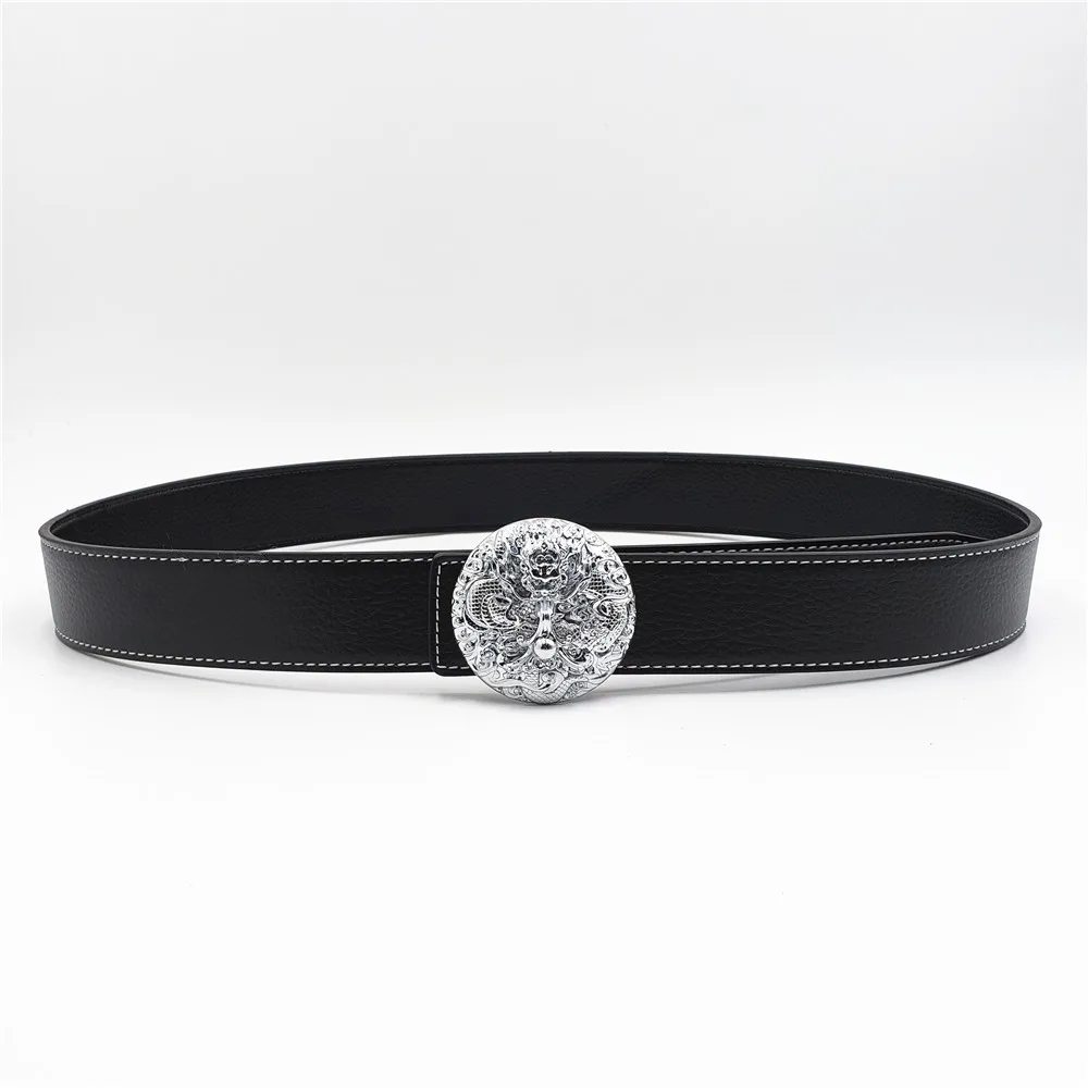 Мужской ремень из натуральной кожи с пряжкой в виде тигра дракона пояс для брюк