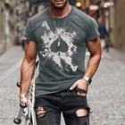 Новая модная мужская футболка с 3D принтом, свободная футболка большого размера с коротким рукавом, повседневная спортивная куртка