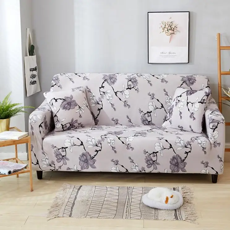 

XNY 45 Floral printed Colorful Polyester Stretch Slipcovers Durable Soft Sofa Cover for 1/2/3/4 Seat Anti slip Couch Cover
