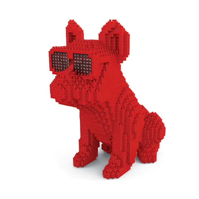 Очки бульдог Пятнистые собаки красные животные домашние 3D модель маленькие