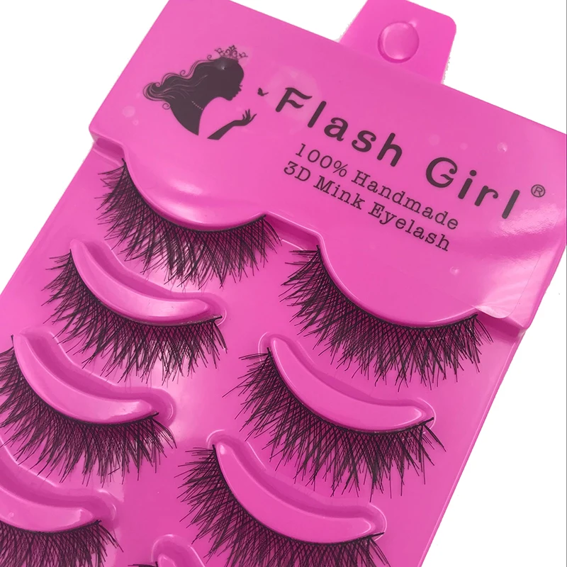 Оптовая Продажа Flash girl 5 пар/бок 100% ручная работа 3D норковые ресницы длинные