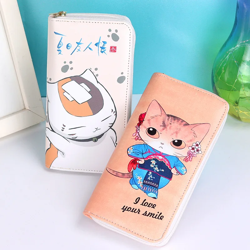 

Cute Catoom Cat Pringting Long Wallet For Women Coin Purse Card Holder Wallets Clutch Money Bag Female PU Leather Wallet