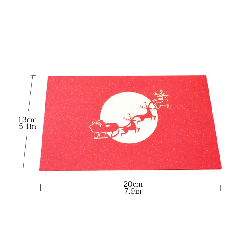 10 упаковок веселых рождественских открыток Санта олень сани всплывающие карты с