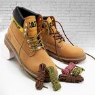 Полосатые двухцветные шнурки, уличные кроссовки, шнурки для обуви, хлопковые рабочие ботинки со шнурками, Белая обувь, кружевные шнурки, 1 пара