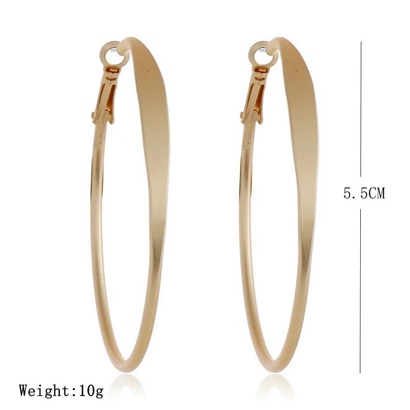 

Geometric Round Hoop Earrings Jewelry For Women Simple Gold Color Statement Circle Earrings Trendy