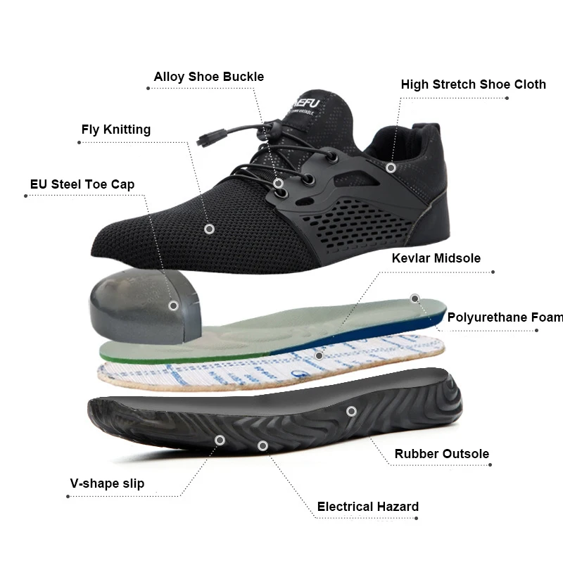 Осенняя Рабочая обувь кроссовки защитные ботинки для мужчин со стальным носком