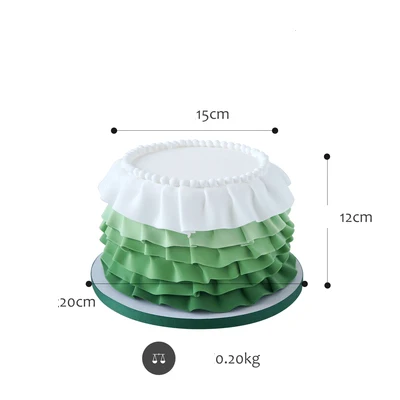 Green 6 inch Юбка SWEETOGO 4/6 дюймов искусственные модели помадки торт в глине синий/розовый/зеленый для витрина магазина реквизит для фотосъемки - Цвет: Green 6 inch