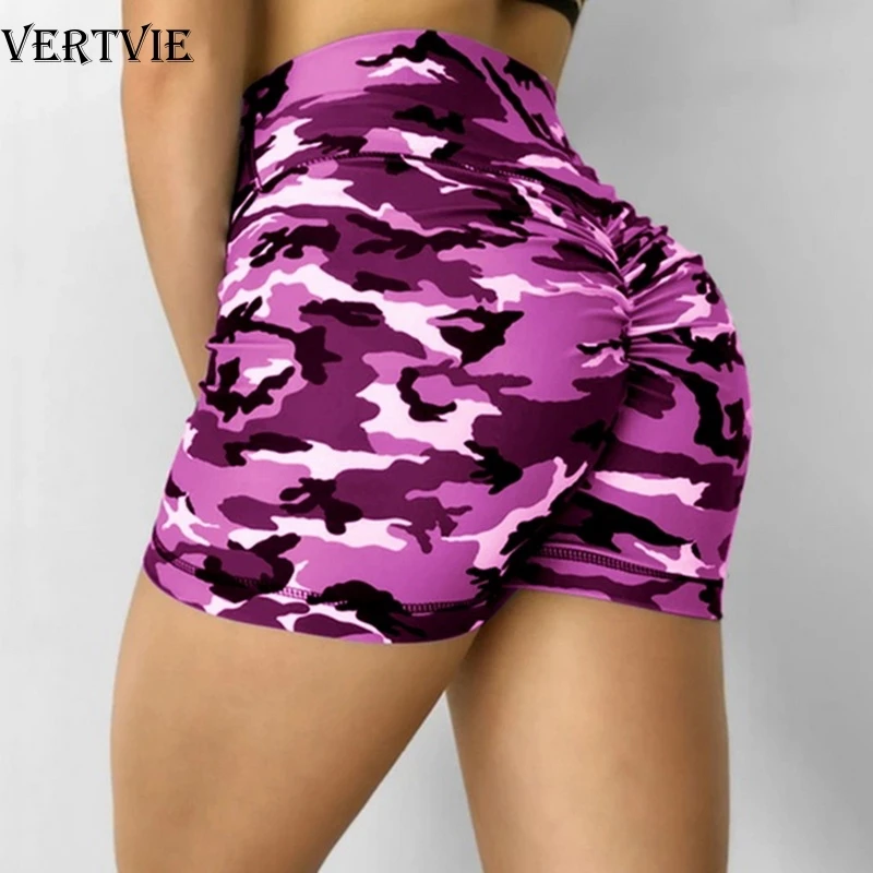 Вертикальный Для женщин Высокая Талия спортивные шорты с принтом стыковой