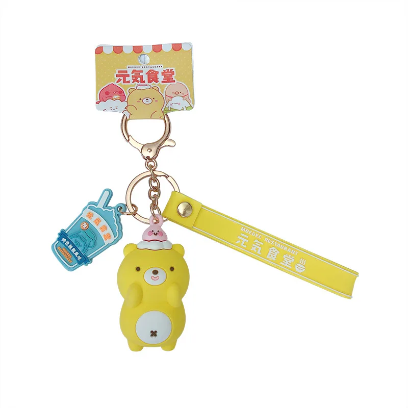 

PCV Keychains Soft Plastic Bear Key Chains Three-dimensional Cartoon Doll Cute Bear Bag Pendant Car Key Rings