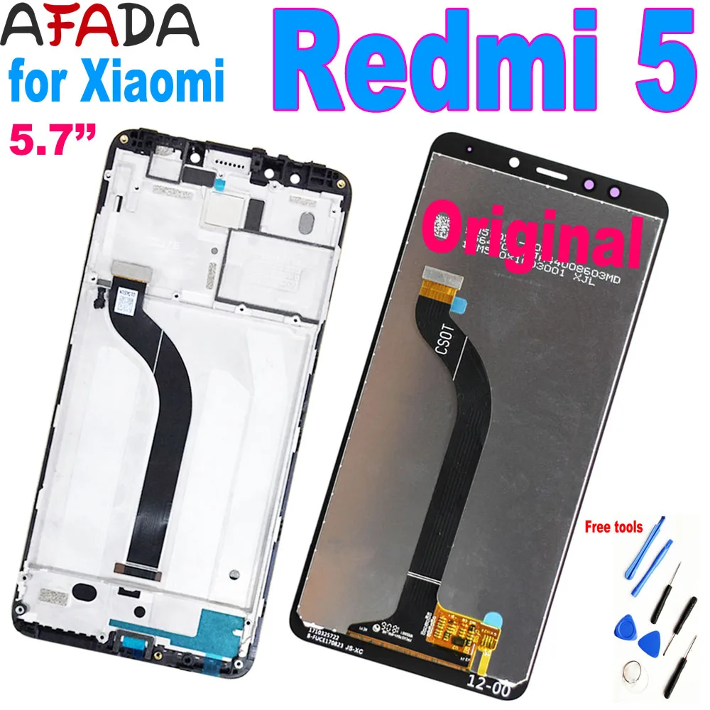 

5.7" Original LCD For Xiaomi Redmi 5 LCD Display Touch Screen Panel Digitizer Assembly with Frame For Redmi 5 Display