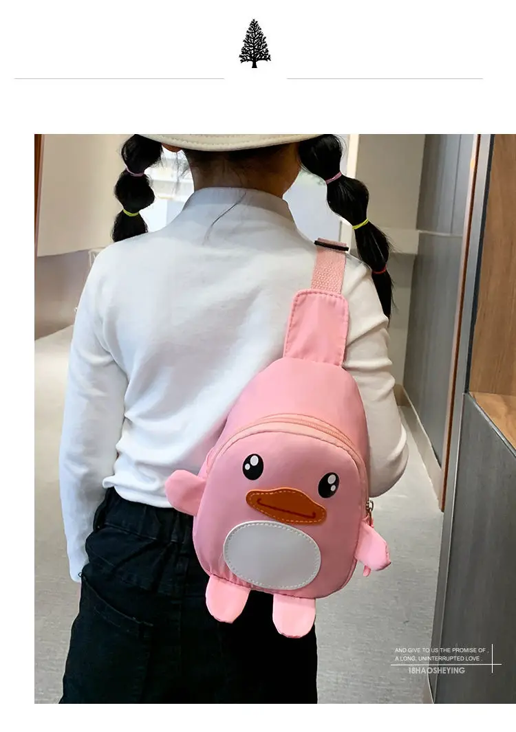 

Nylon Kids Fashion Messenger Bags Children Crossby Bag Cartoon Shoulder Bags Kindergarten Animal Duck Messenger Bag for Boy Girl