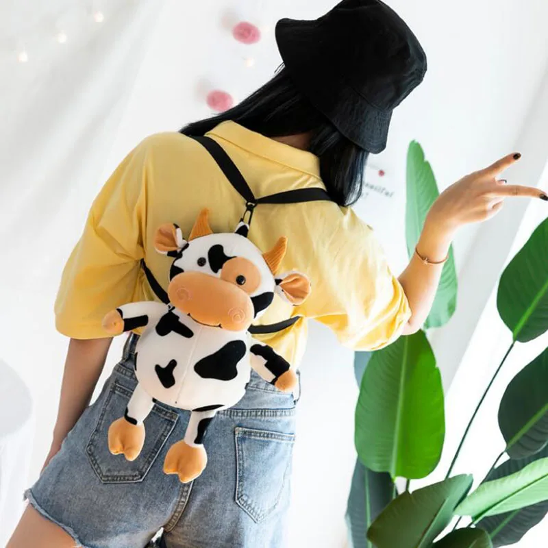 Плюшевый рюкзак 35 см с мультяшными животными корова кукла девочка игрушки для