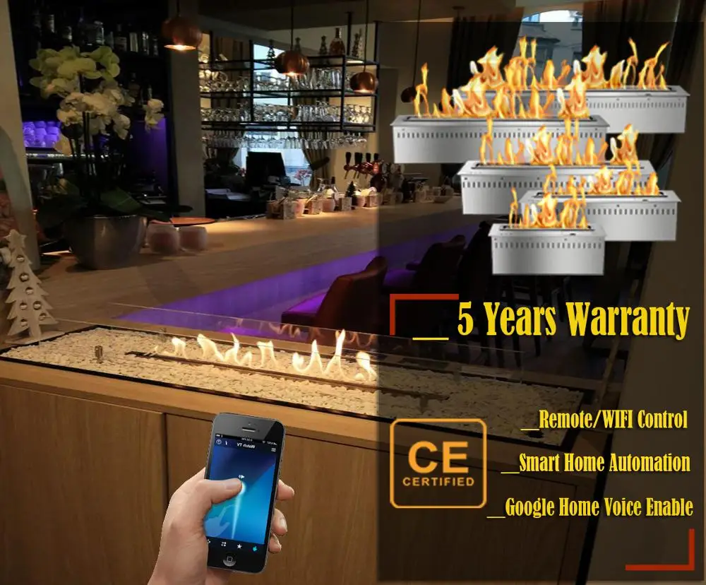 

Inno-Fire 24-дюймовый комнатный серебристый или черный Интеллектуальный домашний кофейный столик с дистанционным управлением этанолом для ками...