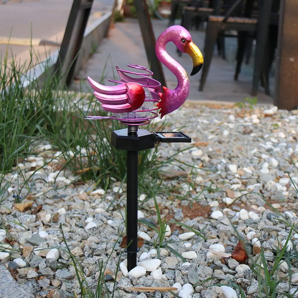 

Outdoor LED Solar Lamp Spring Flamingo Cracked Plug Light Waterproof Courtyard Garden Lawn Street Lamp Landscape Lighting Decor
