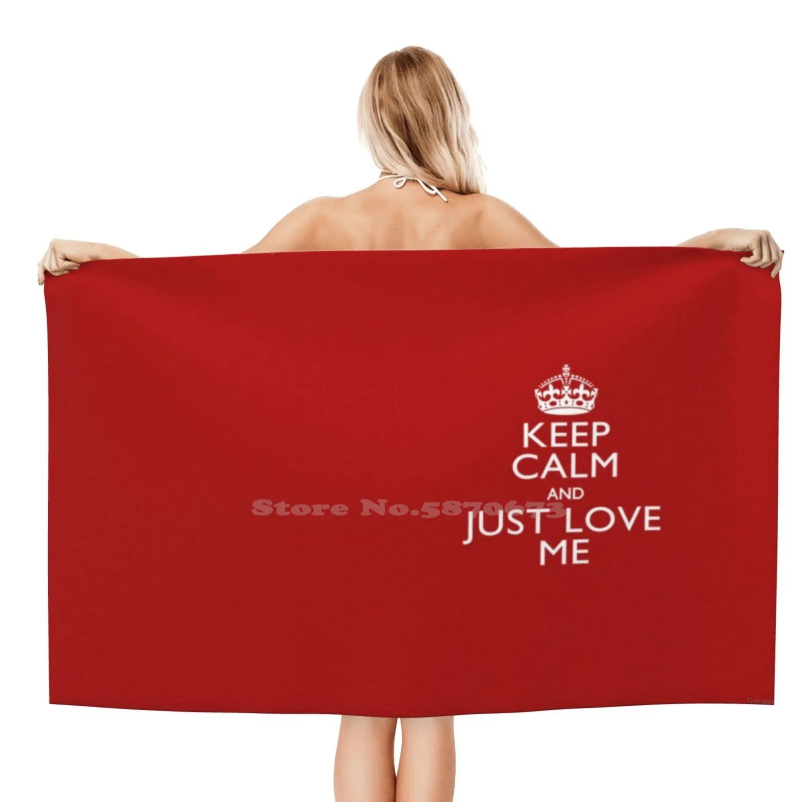 Мягкое полотенце для лица с надписью Keep Calm And Just Love Me |
