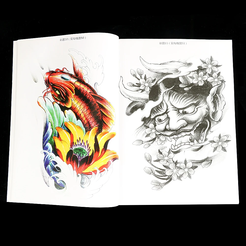 New Tattoo Book Colors Pattern Manuscript Full Cover Patterns of Skull Goddess Ghost Traditional Character for Body Art | Красота и