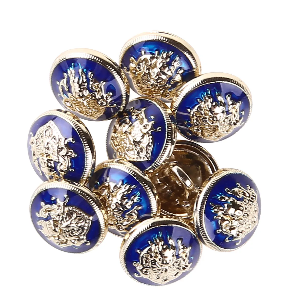 Набор из 10 рельефных металлических пуговиц с головой льва винтажный хвостовик
