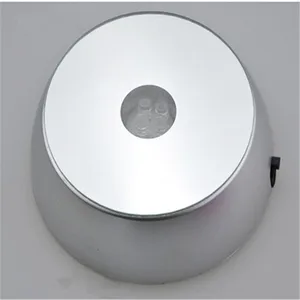 Светодиодные КрасочныеБелое основание светильник Лазерная вращающаяся электрическая с украшением в виде кристаллов Дисплей подставка держатель с стекляные прозрачные объекты