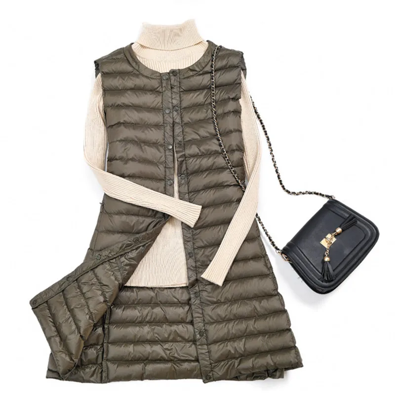 Зимний пуховой жилет Dwon куртки ультра-светильник женские парки со скрытыми