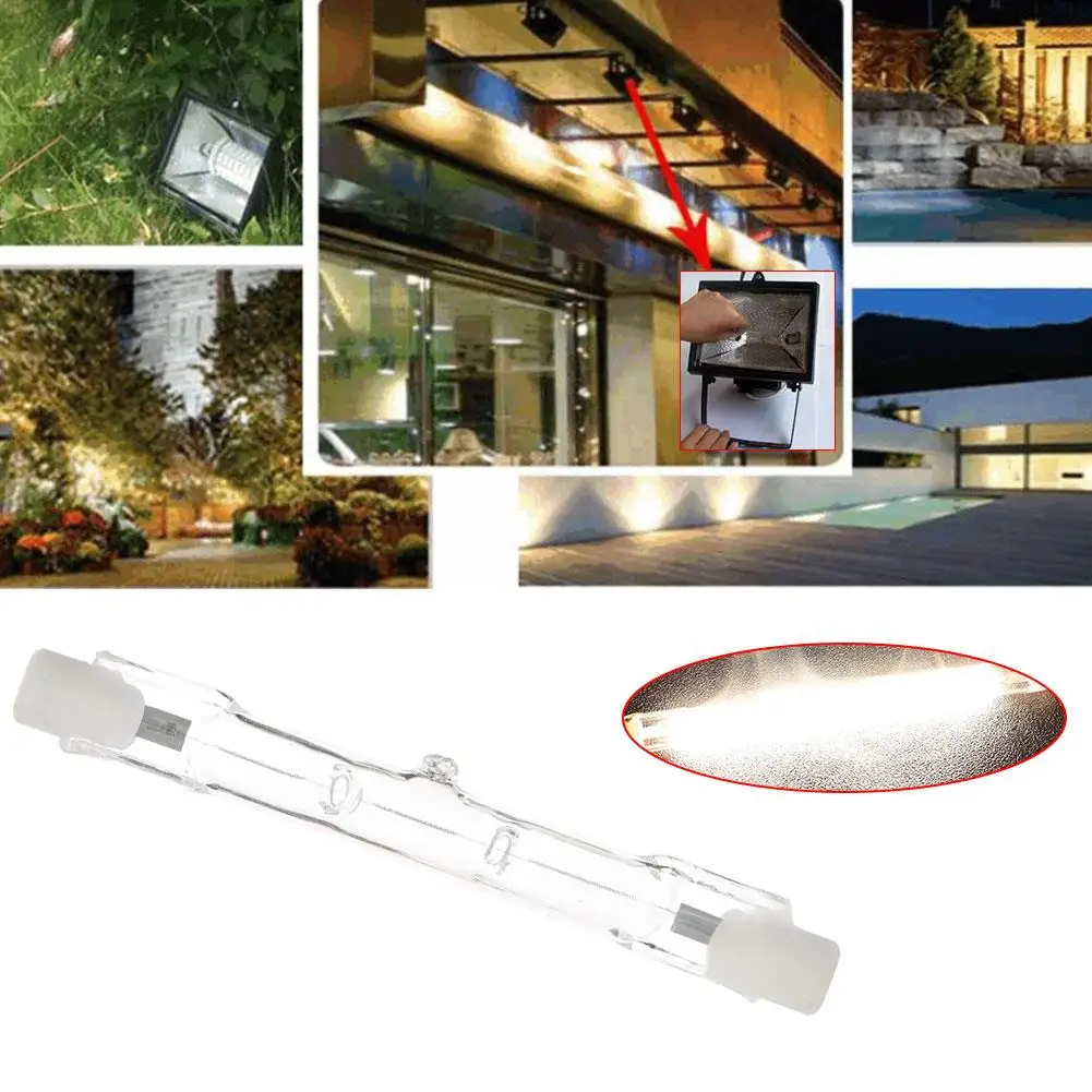 

Durable Tungsten-Iodine Lamp R7S Household Supply Indoor Outdoor Lighting Fixture Halogen Lamp 48W Glass