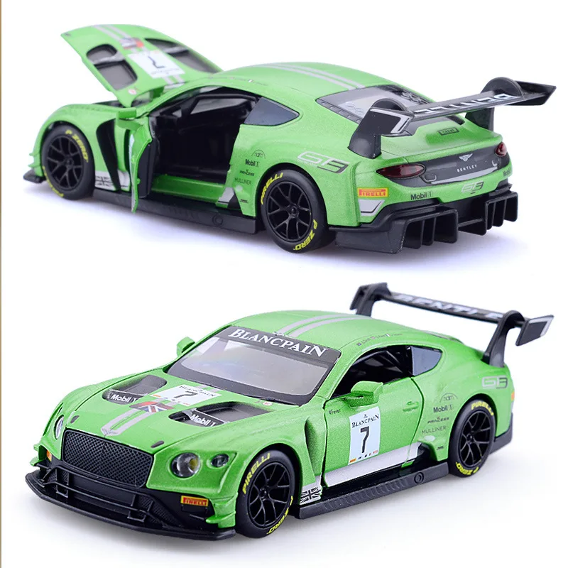 

Hot 1:32 Bentley GT3 Rally Car Model Alloy Metal Car Model Sports Car Simulation Toy Car Boy Gift 4 Open Door