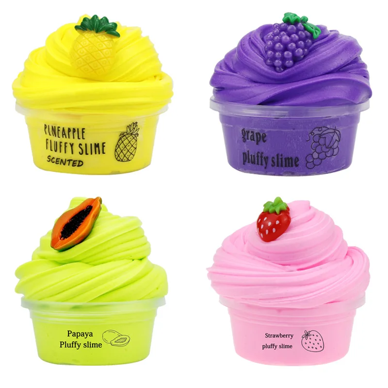 Новое поступление 60 мл мягкая пушистая слизь чистый цвет глина папайя виноград