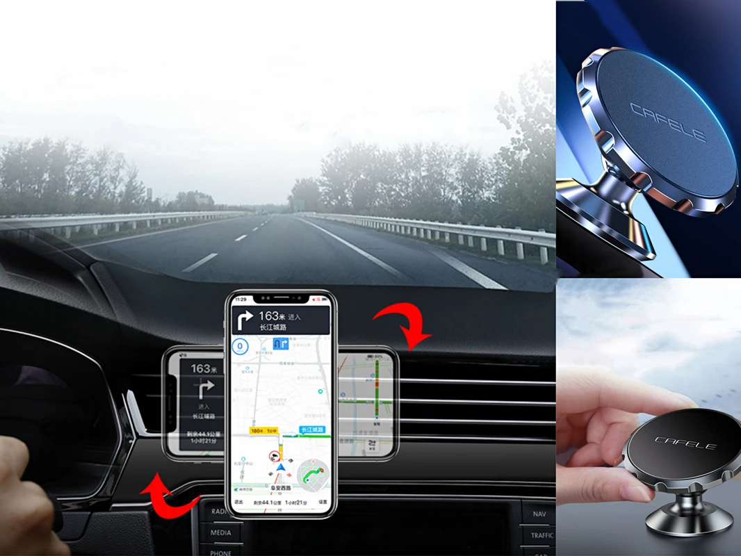 CAFELE Universal Magnetic Car Phone Holder 360 Rotation GPS Mobile Phone Magnet mount Car Holder Stand For Iphone Samsung Tablet