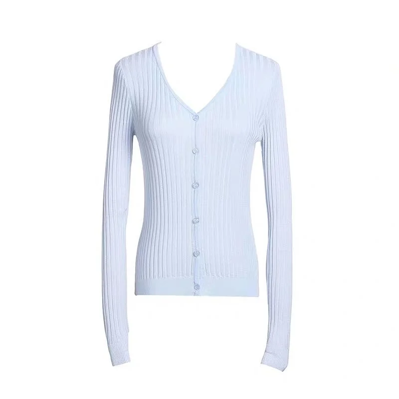 

WOMENGAGA Ultra-thin Sweater Long-sleeved Knitted Cardigan Summer Sun Protection And Semi-permeable Shawl For Woman N0T1
