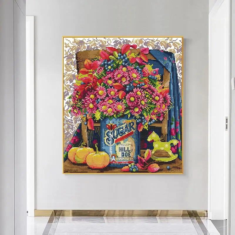 Ваза с ромашками Набор для вышивки крестиком 14CT 11CT вышивания на холсте сделай сам