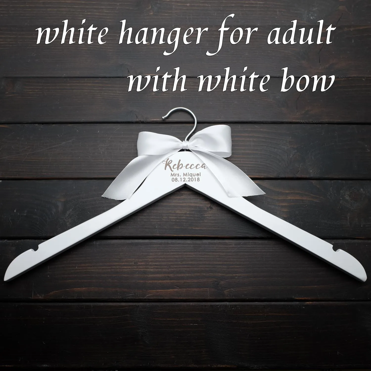 Adult hanger Персонализированные Свадебные вешалки, выгравированные Свадебные вешалки для одежды, вешалки для платья, свадебные вечерние подарки, вешалки для подружки невесты с лазерной резкой - Цвет: Adult hanger