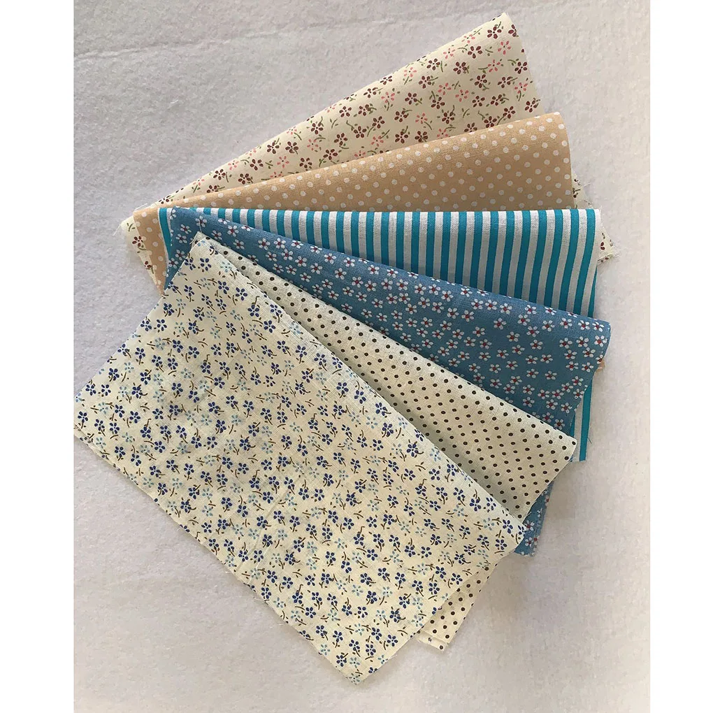 

6pcs Floral Painted Fabric Cotton Dress Quilt Craft Material Handmade Sew Patchwork Textiles