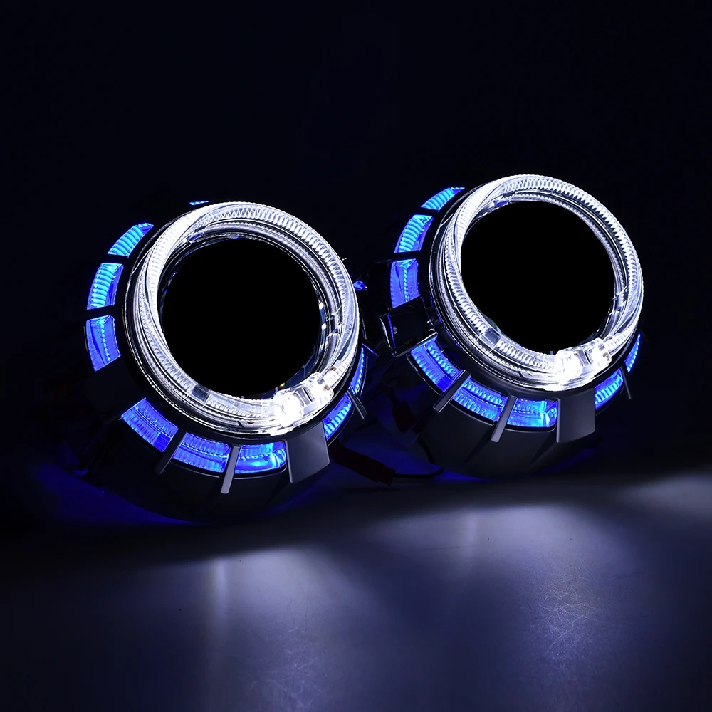 Биксеноновые прожекторные линзы 2 5 дюйма светодиодные ангельские глазки DRL Hid