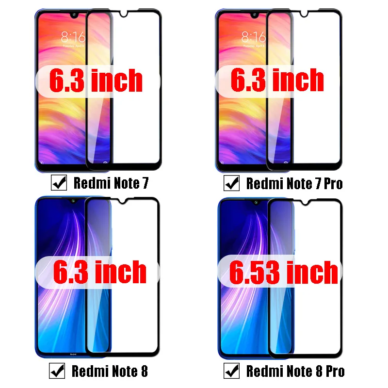 Red mi note 7 8 pro стекло для xiaomi note7 note8 закаленного экран протектор note7pro note8pro бронированный защитный xiomi Red mi на