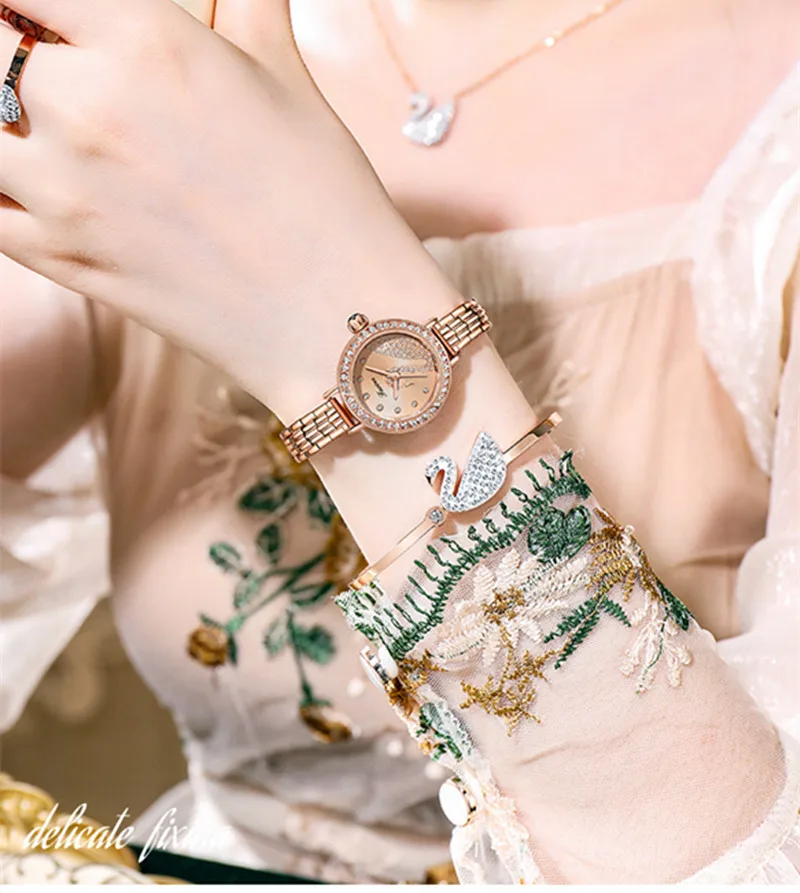 New 5pcs Set Women Watches Waterproof Woman Watch Casual Ladies Dress Wristwatch Earrings Necklace Female Quartz Clock Gift Box