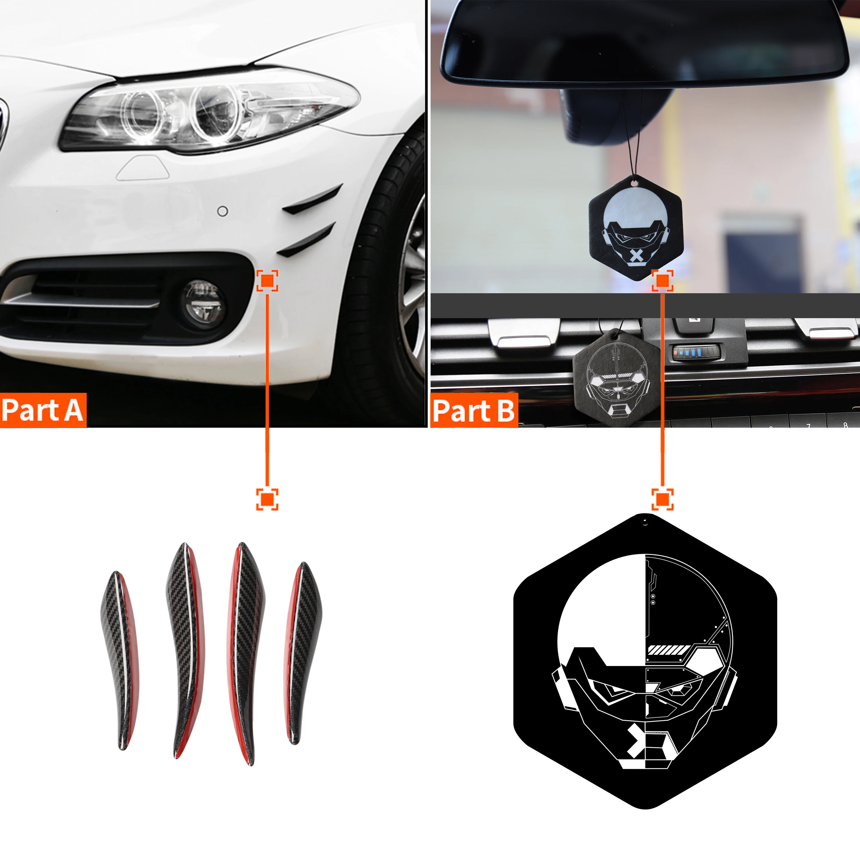 spesifikasi Untuk BMW E60 E90 F30 F10 E70 F15 E84 F20 4PCS Mobil Styling Nyata Carbon FiberFront Bumper Bibir Splitter Pisau Udara Auto Aksesoris