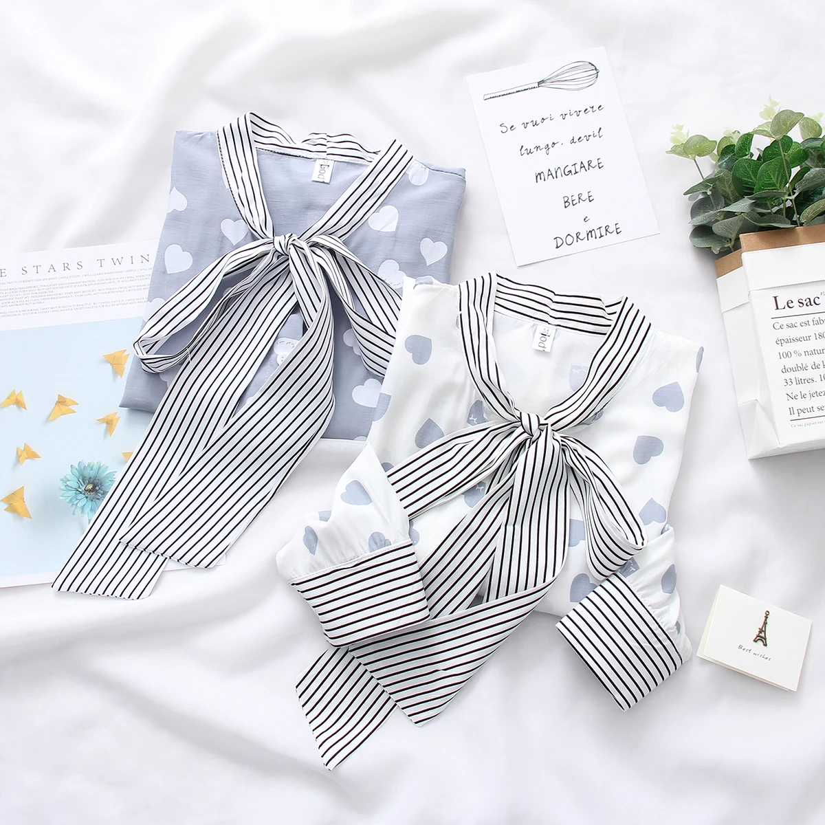 Весенние женские рубашки с длинным рукавом и бантом v-образным вырезом