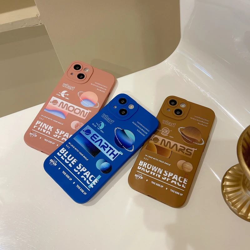 

Art Retro Mars Planet Space Phone Case For iPhone 13 12 11 Pro Max Liquid Silicone Soft Cover For iPhone X Xs Max Xr 7 8 Puls