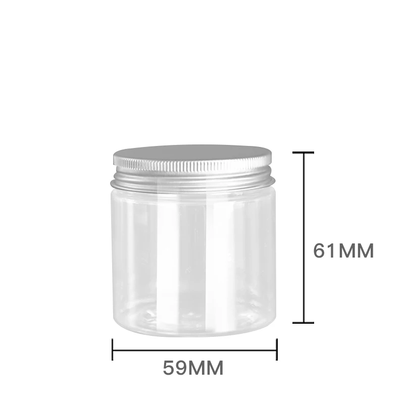 

(50pcs/lot)100g Clear Empty Plastic Jar PET Facial Cream Packaging Cans 100ML Cosmetics Sealed Can With Aluminum Cover