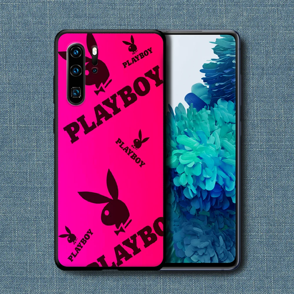 

Playboy Rabbit Brand Phone Case For Huawei P Mate Smart 10 20 30 40 Lite Z 2019 Pro black Back Tpu Shell 3D Funda Luxury Etui