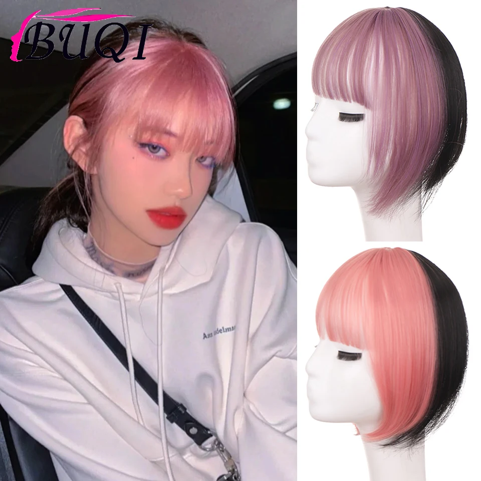Синтетические аниме челки BUQI для женщин накладные волосы розового и черного
