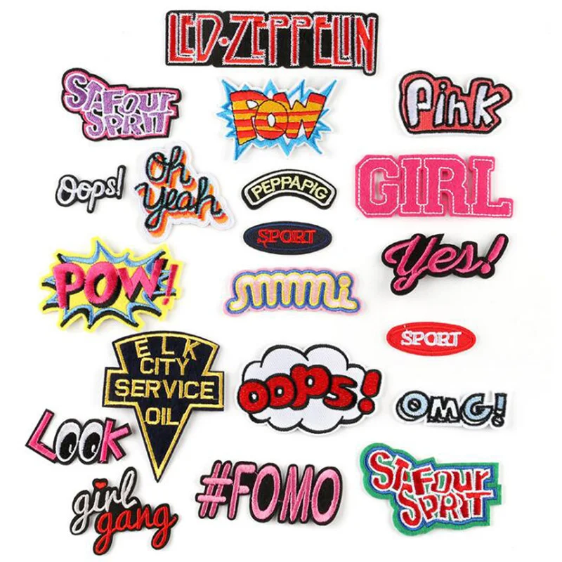 Cute Heart Words Patch Embroidery Patches For Clothing Embroidered Applique Iron On DIY Badge Sew Clothes Sticker | Дом и сад
